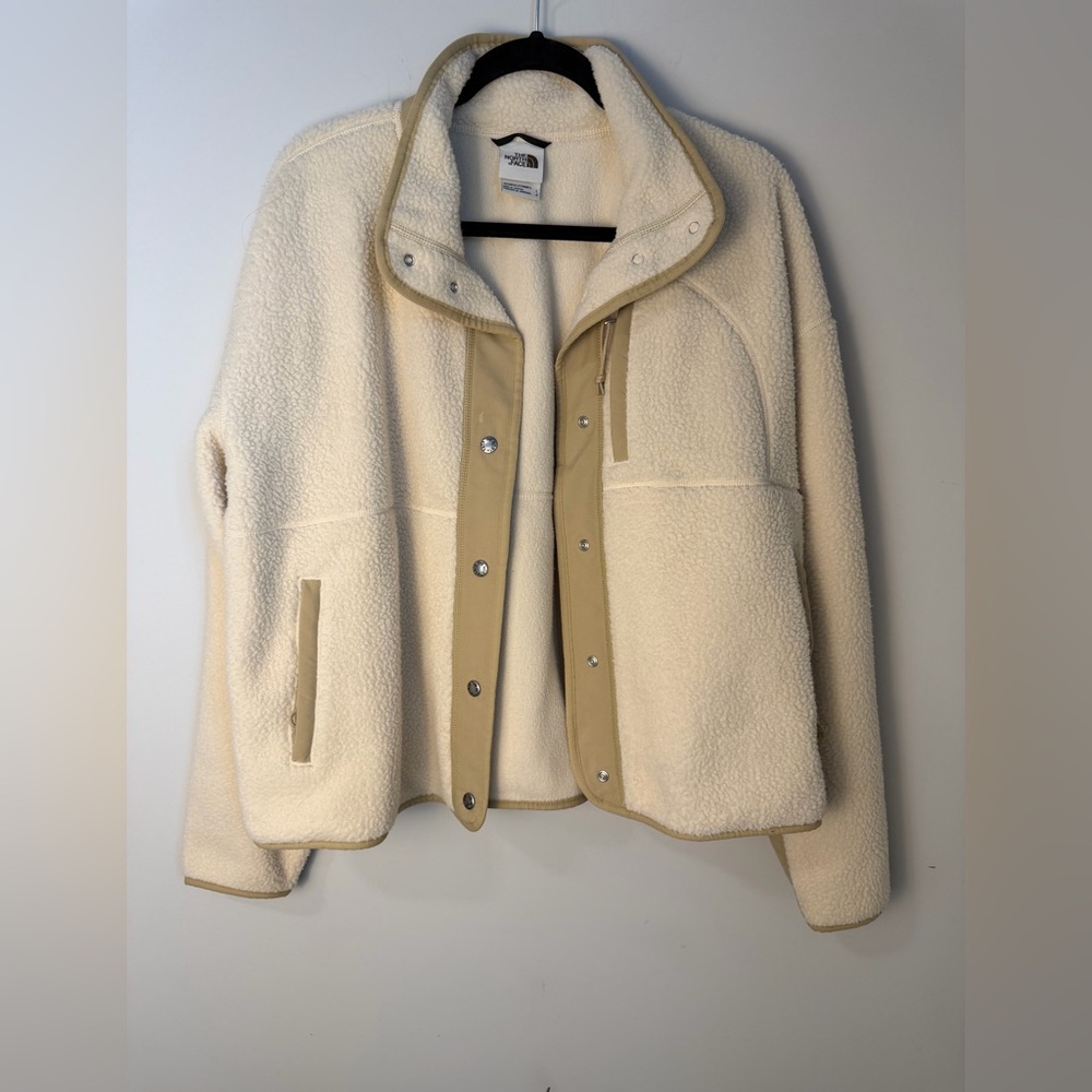 The North Face Women’s Sherpa Fleece Jacket Cream Ivory Size L NWT